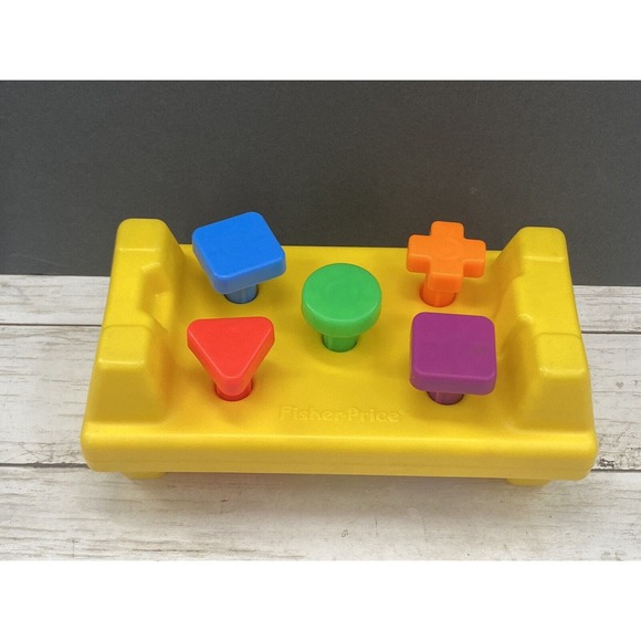 1986 Fisher Price Tap N Turn Bench Baby Toddler Developmental Toy Set NO HAMMER - Picture 5 of 10